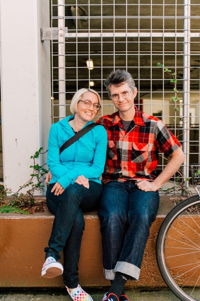 anne et valentin, michelle grandy in glasses and bike, happy binyon patient