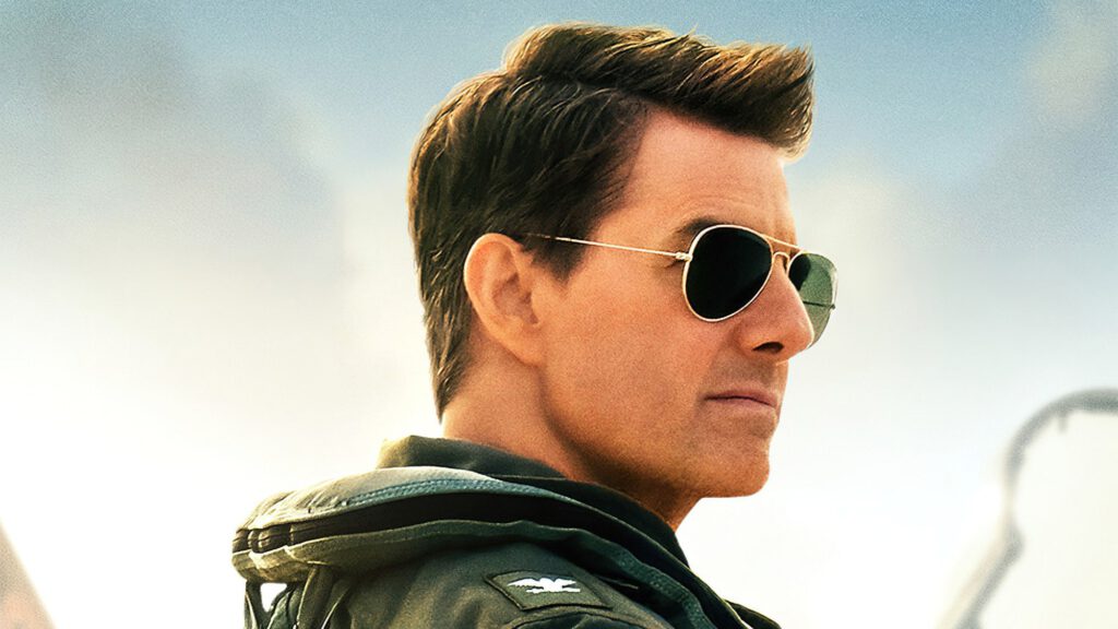 tom cruise in Top Gun: Maverick wearing aviator sunglasses
